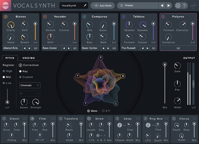 Interface do plugin iZotope - VocalSynth 2 v2.2.0