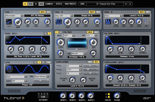 Interface do Plugin Hybrid 3 v3.0.7 R2 - AIR Music Technology