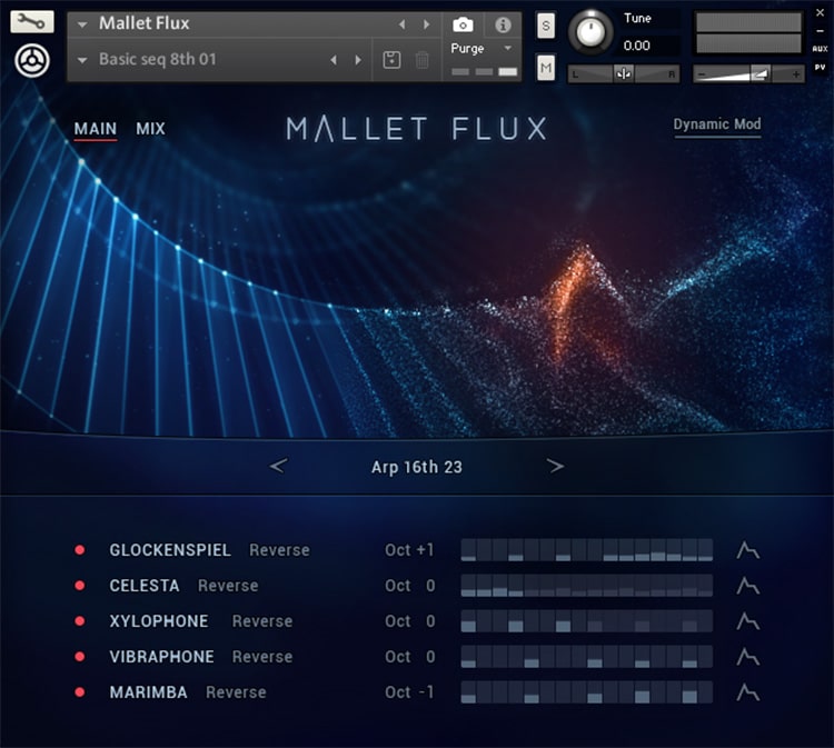 Interface da Library Native Instruments - MALLET FLUX (KONTAKT)