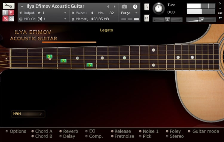 Interface da Library Ilya Efimov - Acoustic Guitar + Strum (KONTAKT)