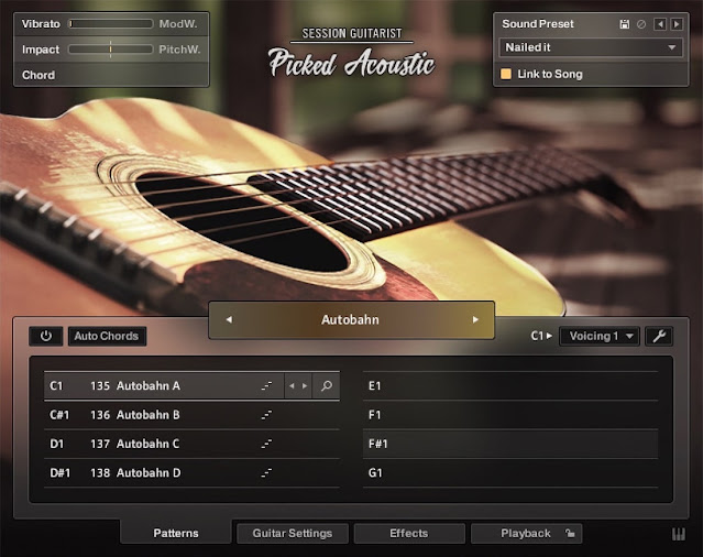 Interface da Library Native Instruments - Session Guitarist - Picked Acoustic (KONTAKT)