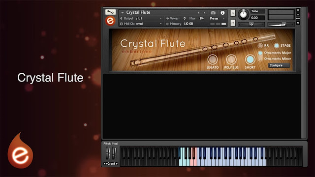 Interface da Library Embertone - Crystal Flute (KONTAKT)