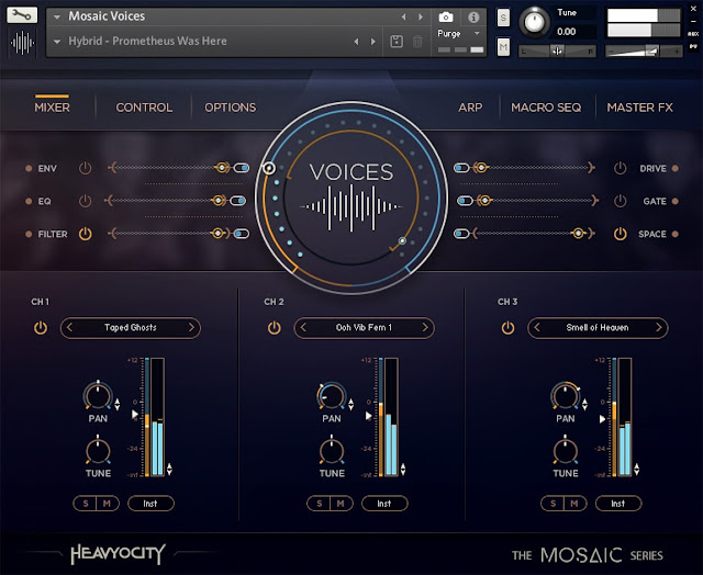 Interface da Library Heavyocity - Mosaic Voices (KONTAKT)