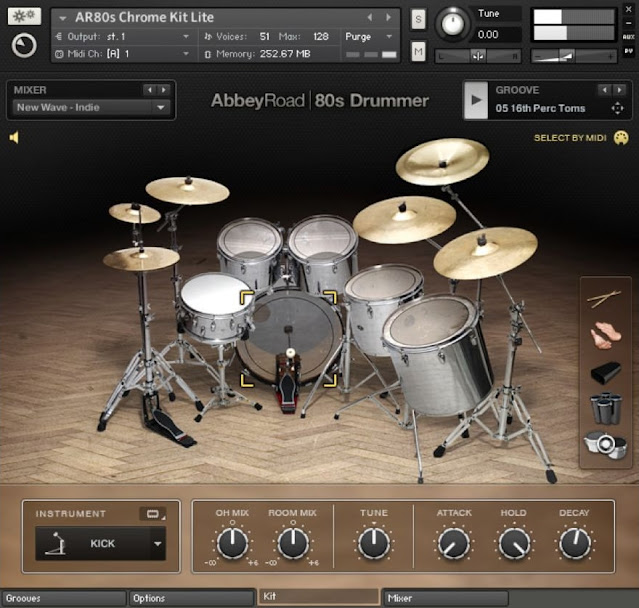 Interface da Library Native Instruments - Abbey Road 80s Drummer 1.3 (KONTAKT)