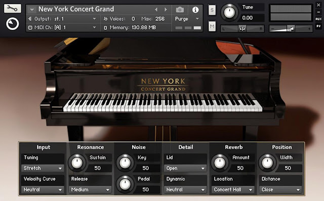 Interface da Library Native Instruments - New York Concert Grand 1.3.0 (KONTAKT)