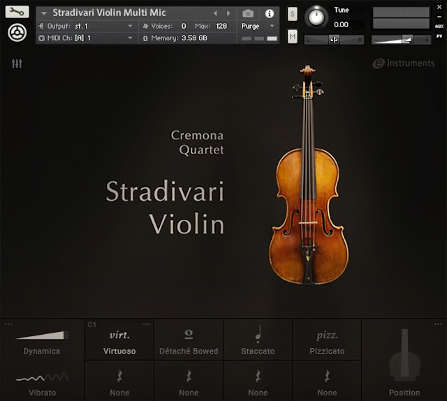 Interface da Library Native Instruments - Stradivari Violin 1.2.0 (KONTAKT)