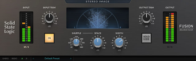 Interface do plugin Solid State Logic - SSL Fusion Stereo Image Plug-in 1.0.21