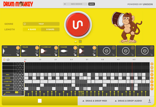 Interface do plugin Unison - Drum Monkey 1.0.150