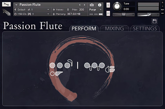 Interface da Library Orange Tree Samples - Passion Flute (KONTAKT)