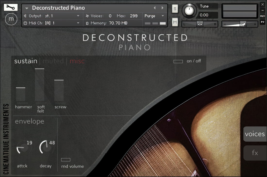Interface Cinematique Instruments - Deconstructed Piano Torrent (KONTAKT)