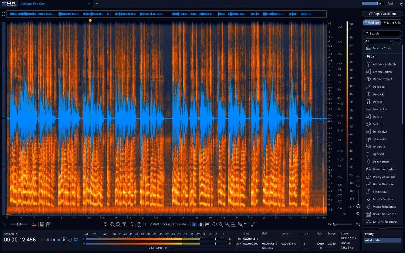 Interface do iZotope - RX 12 Advanced Interface do iZotope - RX 12 Advanced