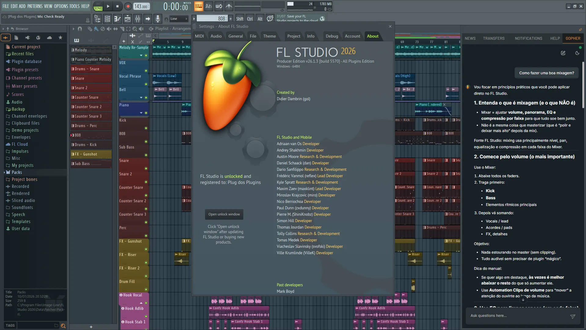 Interface do FL Studio 2026 Interface do FL Studio 2026