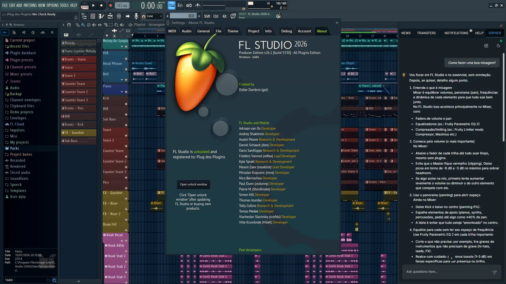 Interface do FL Studio 2026 Interface do FL Studio 2026