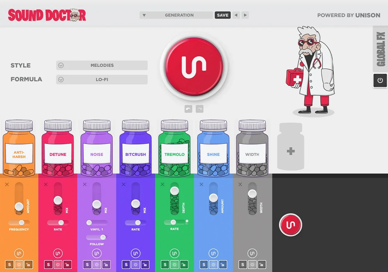 Interface do Unison - Sound Doctor Interface do Unison - Sound Doctor