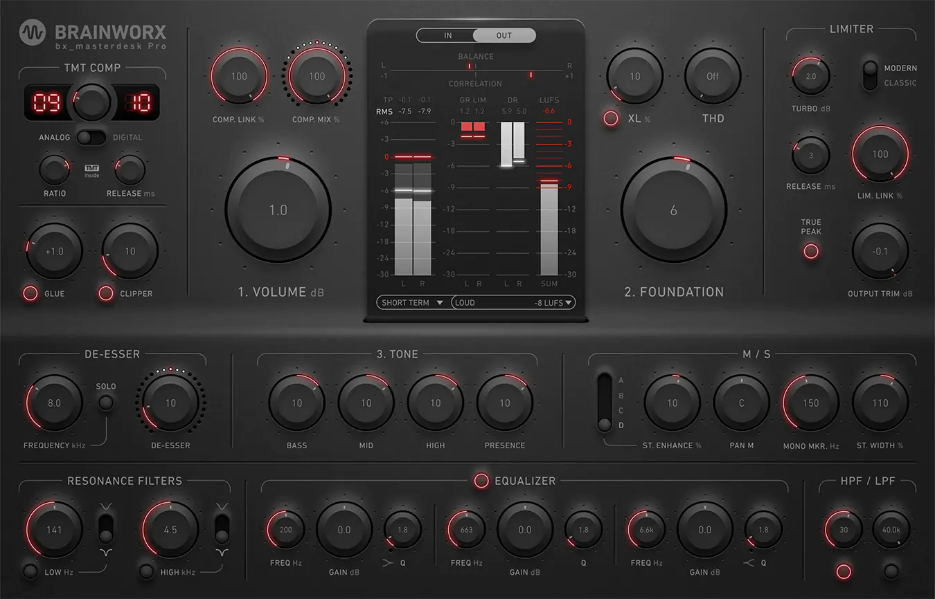 Interface do Brainworx - bx_masterdesk PRO Interface do Brainworx - bx_masterdesk PRO
